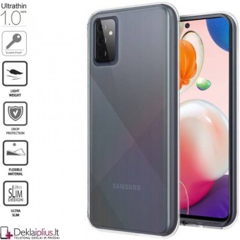 Skaidrus - 1 mm.storio silikoninis dėklas (telefonams Samsung A72/A72 5G)